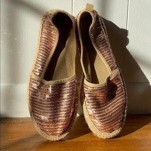 Tamaris pink sequin espadrille